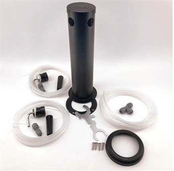 Kegerator Fadølstårn - 2 haner (OBS! Midlertidig version i sort metal)